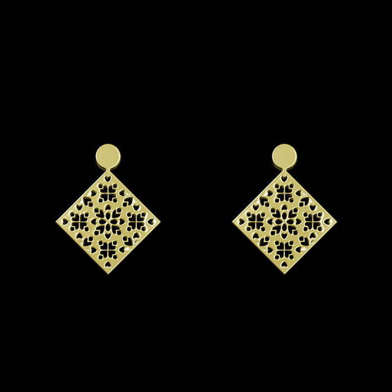 گوشواره طلا 18 عیار زنانه مدوپد مدل هندسی کد GA1-13791 گوشواره طلا 18 عیار زنانه مدوپد مدل هندسی کد GA1-13791