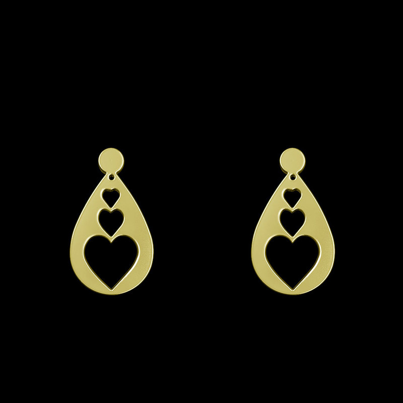 گوشواره طلا 18 عیار زنانه مدوپد مدل قلب کد GA1-13828 گوشواره طلا 18 عیار زنانه مدوپد مدل قلب کد GA1-13828