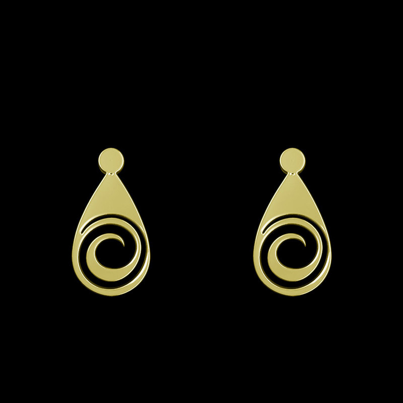 گوشواره طلا 18 عیار زنانه مدوپد مدل هندسی کد GA1-13871