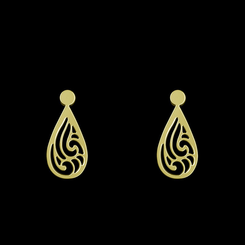 گوشواره طلا 18 عیار زنانه مدوپد مدل هندسی کد GA1-13896