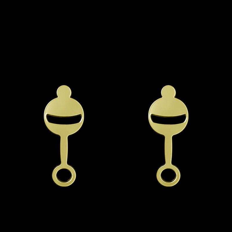 گوشواره طلا 18 عیار زنانه مدوپد مدل هندسی کد GA1-13898