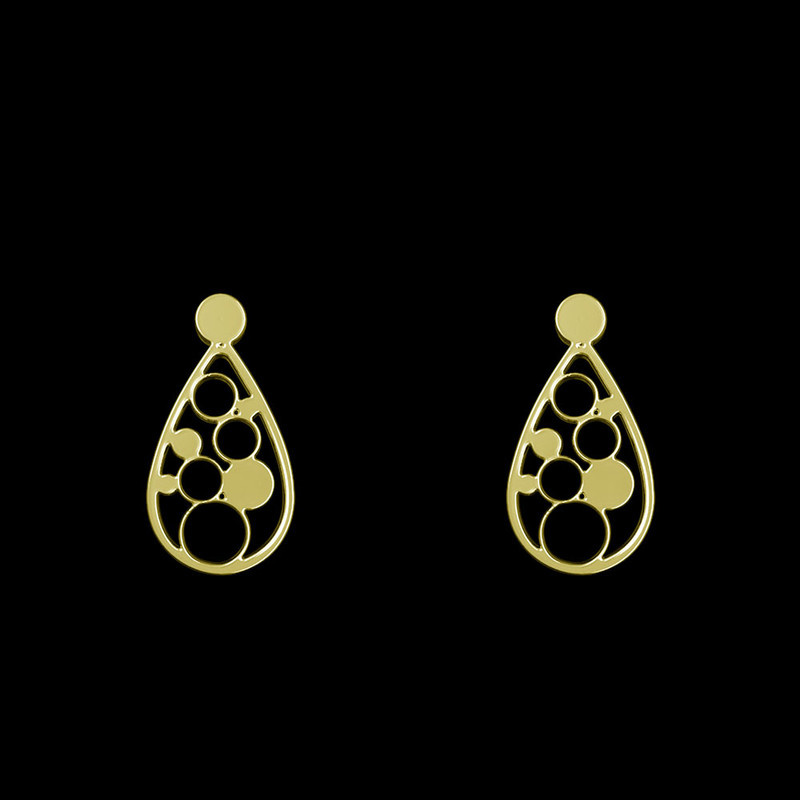 گوشواره طلا 18 عیار زنانه مدوپد مدل هندسی کد GA1-13911