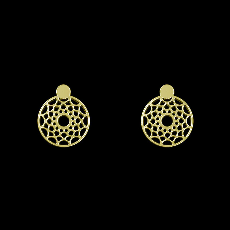 گوشواره طلا 18 عیار زنانه مدوپد مدل هندسی کد GA1-13983