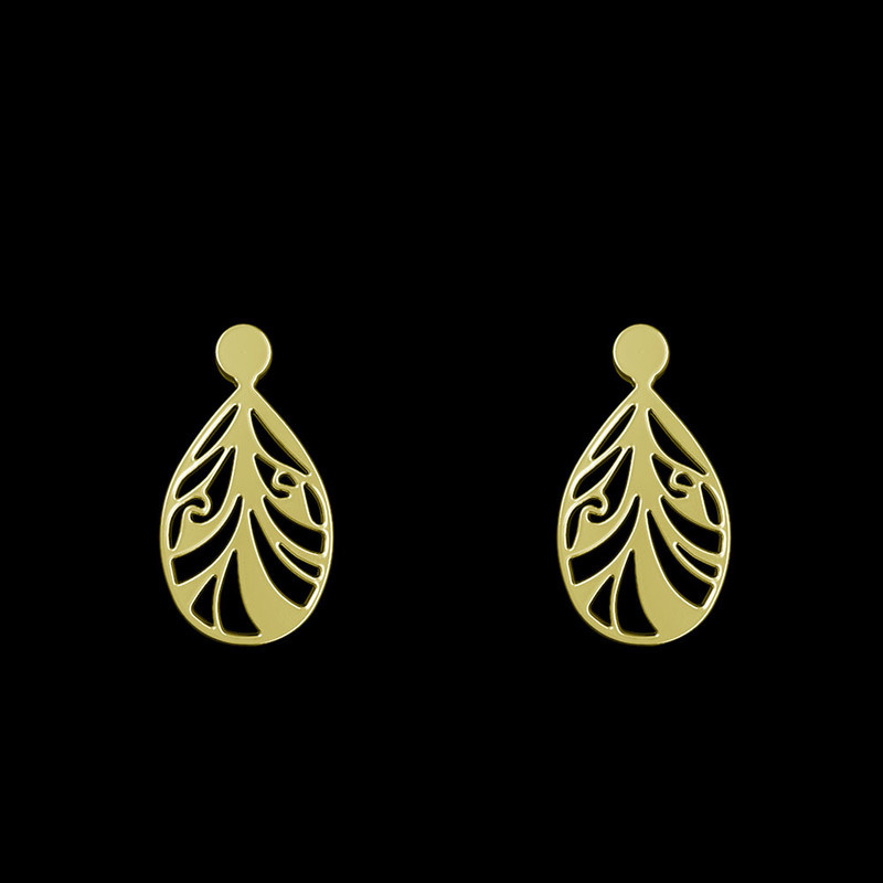 گوشواره طلا 18 عیار زنانه مدوپد مدل هندسی کد GA1-14028