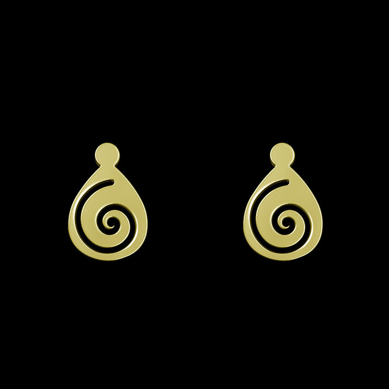 گوشواره طلا 18 عیار زنانه مدوپد مدل هندسی کد GA1-14029