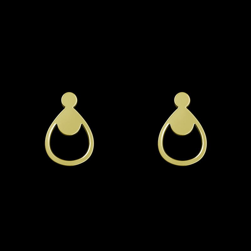 گوشواره طلا 18 عیار زنانه مدوپد مدل هندسی کد GA1-14059