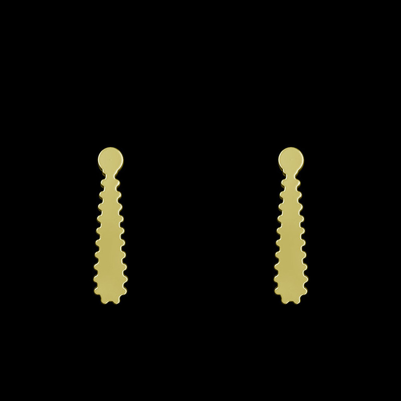 گوشواره طلا 18 عیار زنانه مدوپد مدل هندسی کد GA1-14079