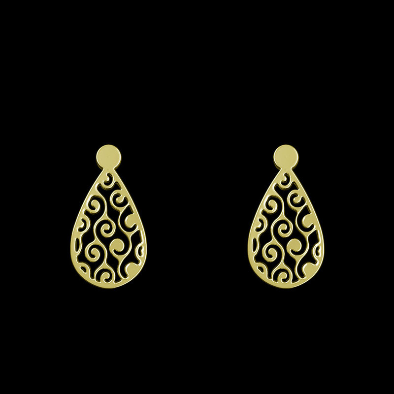 گوشواره طلا 18 عیار زنانه مدوپد مدل هندسی کد GA1-14088