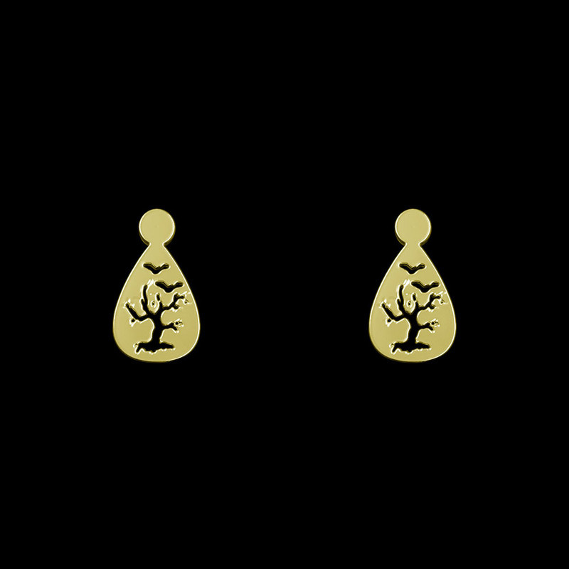 گوشواره طلا 18 عیار زنانه مدوپد مدل درخت کد GA1-14113 گوشواره طلا 18 عیار زنانه مدوپد مدل درخت کد GA1-14113