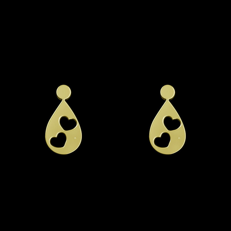 گوشواره طلا 18 عیار زنانه مدوپد مدل قلب کد GA1-14137