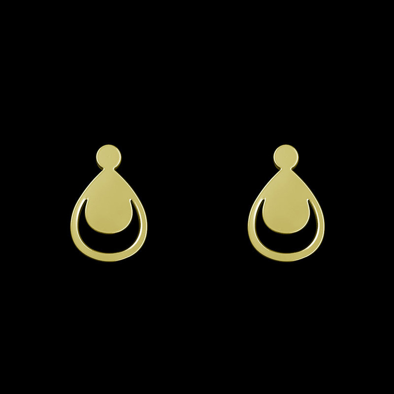 گوشواره طلا 18 عیار زنانه مدوپد مدل هندسی کد GA1-14218