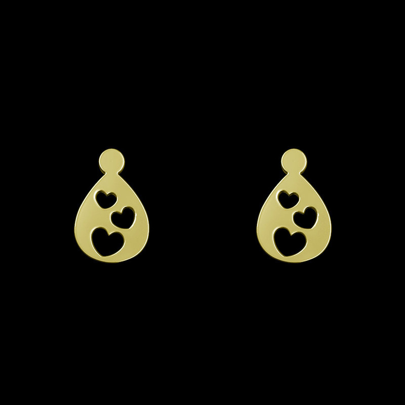 گوشواره طلا 18 عیار زنانه مدوپد مدل قلب کد GA1-14221