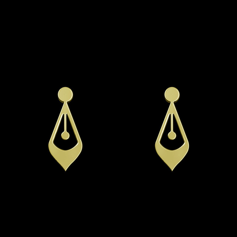 گوشواره طلا 18 عیار زنانه مدوپد مدل هندسی کد GA1-14246