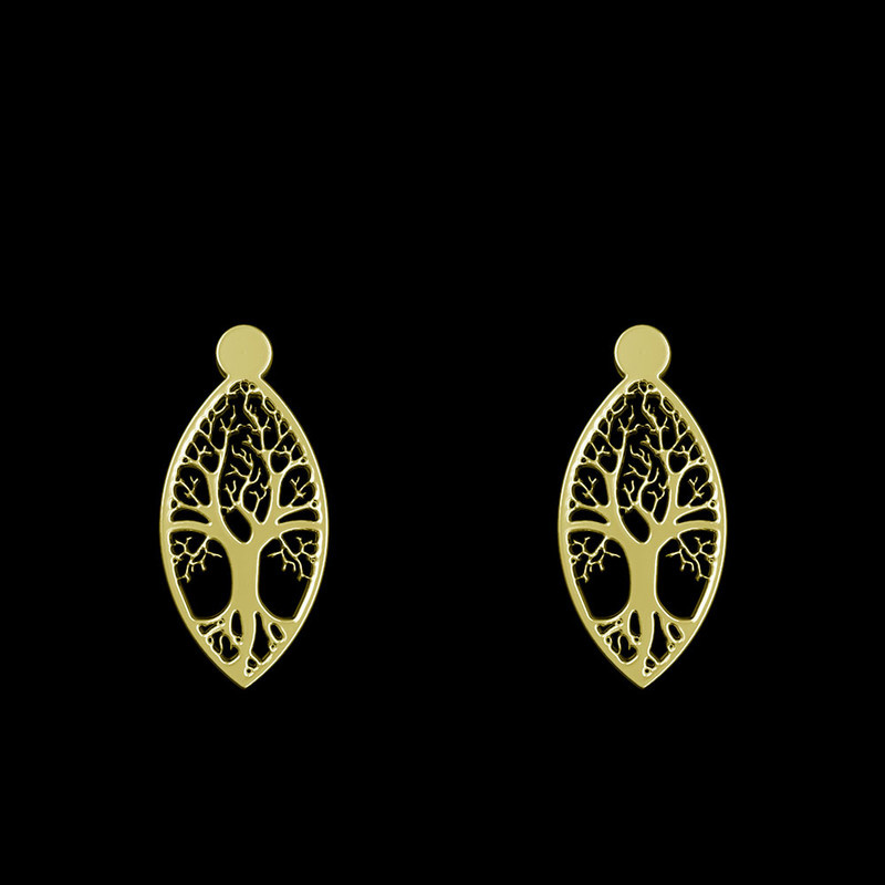 گوشواره طلا 18 عیار زنانه مدوپد مدل درخت کد GA1-14281