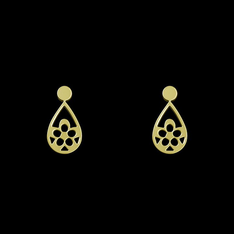 گوشواره طلا 18 عیار زنانه مدوپد مدل هندسی کد GA1-14287