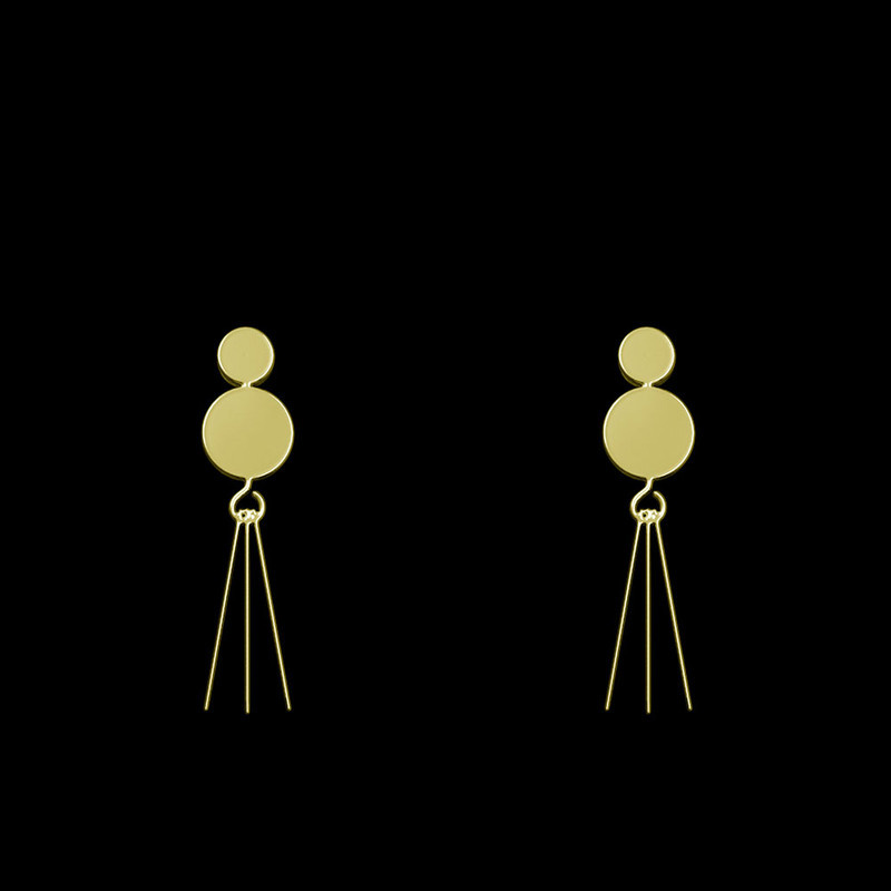 گوشواره طلا 18 عیار زنانه مدوپد مدل هندسی کد GA1-14350