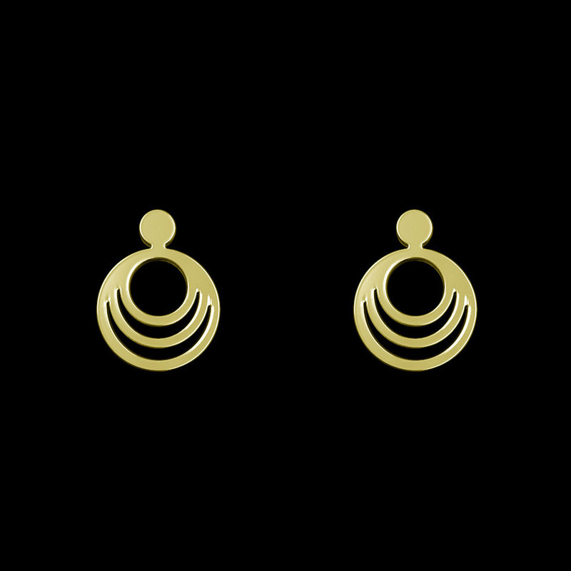 گوشواره طلا 18 عیار زنانه مدوپد مدل هندسی کد GA1-14482