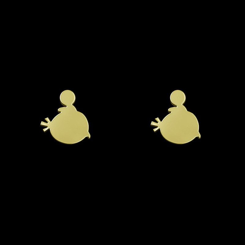 گوشواره طلا 18 عیار زنانه مدوپد مدل هندسی کد GA1-14542