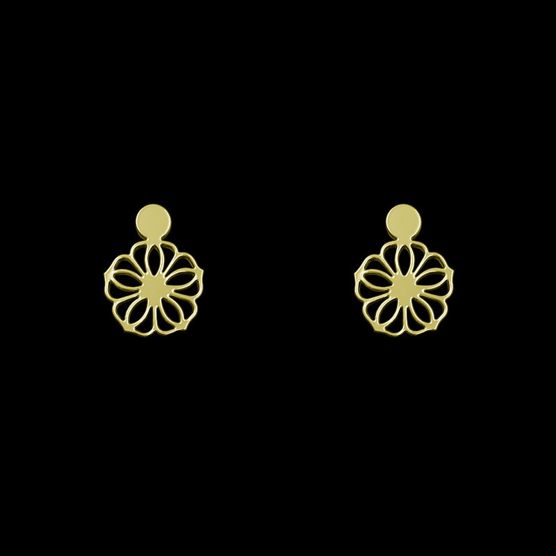 گوشواره طلا 18 عیار زنانه مدوپد مدل گل کد GA1-14569