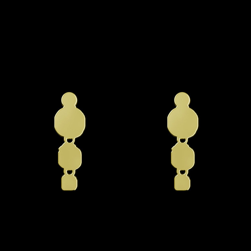 گوشواره طلا 18 عیار زنانه مدوپد مدل هندسی کد GA1-14599