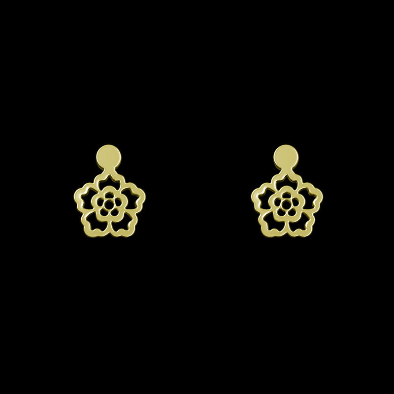 گوشواره طلا 18 عیار زنانه مدوپد مدل گل کد GA1-14629