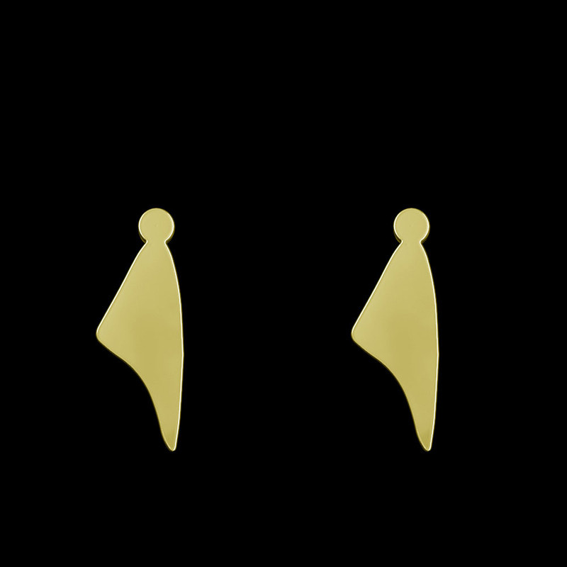 گوشواره طلا 18 عیار زنانه مدوپد مدل هندسی کد GA1-14732