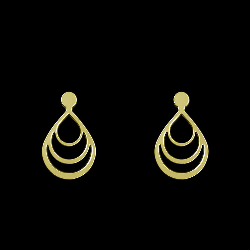 گوشواره طلا 18 عیار زنانه مدوپد مدل هندسی کد GA1-14753