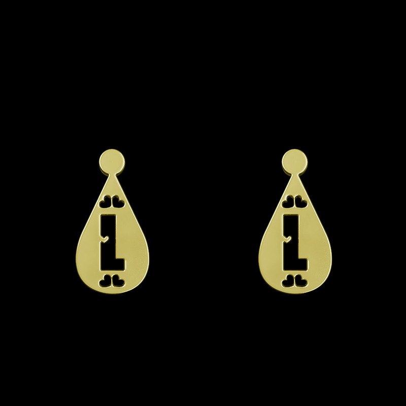 گوشواره طلا 18 عیار زنانه مدوپد مدل L حرف کد GA1-14780 گوشواره طلا 18 عیار زنانه مدوپد مدل L حرف کد GA1-14780