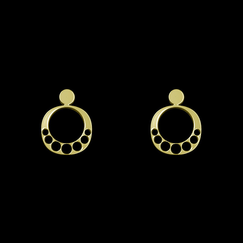 گوشواره طلا 18 عیار زنانه مدوپد مدل هندسی کد GA1-14790