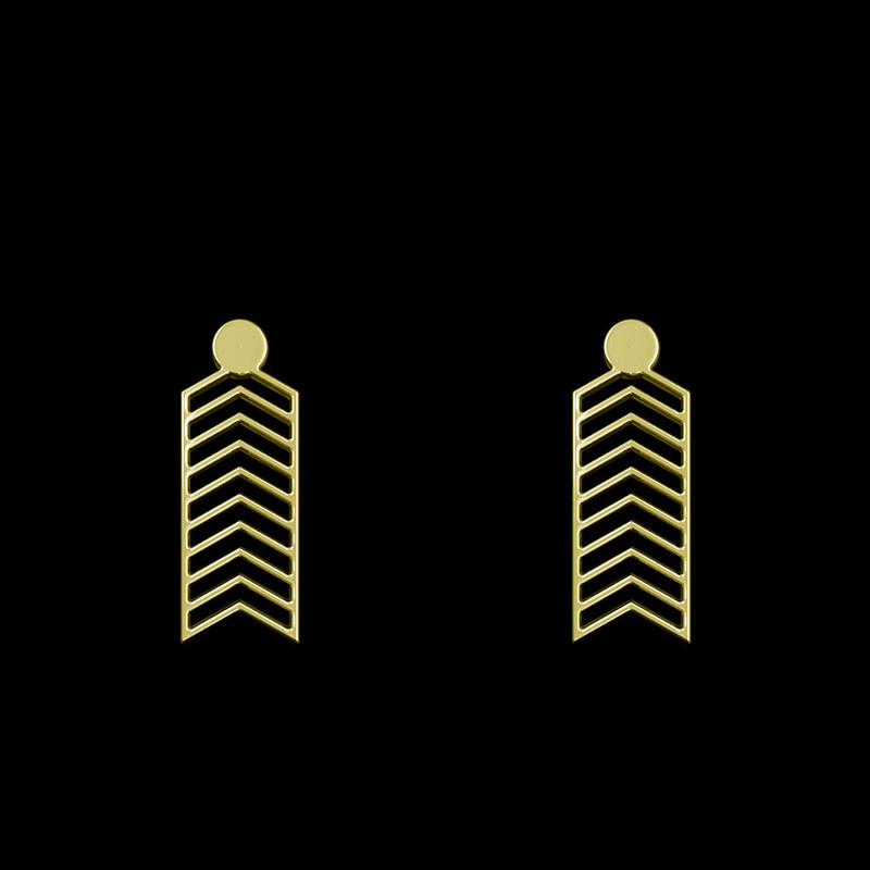 گوشواره طلا 18 عیار زنانه مدوپد مدل هندسی کد GA1-14957