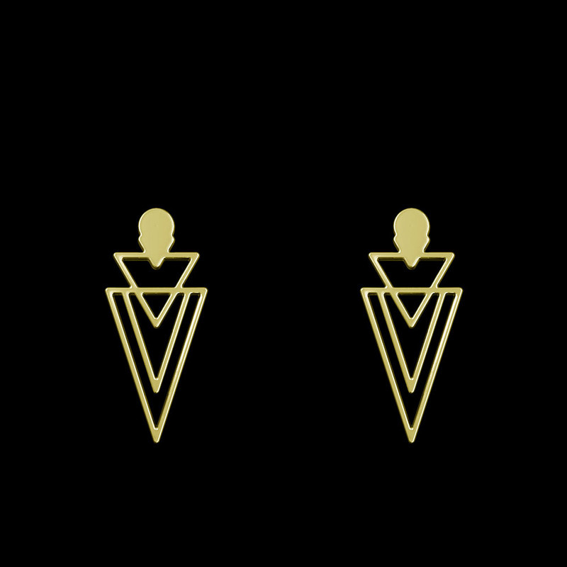 گوشواره طلا 18 عیار زنانه مدوپد مدل مثلث کد GA1-14973