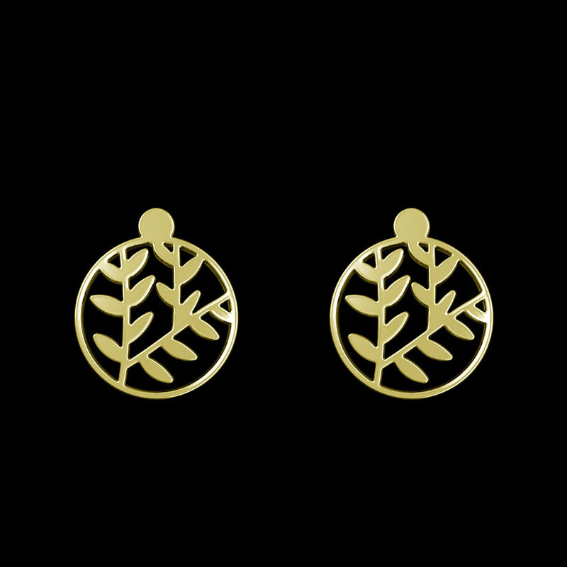 گوشواره طلا 18 عیار زنانه مدوپد مدل برگ کد GA1-14974