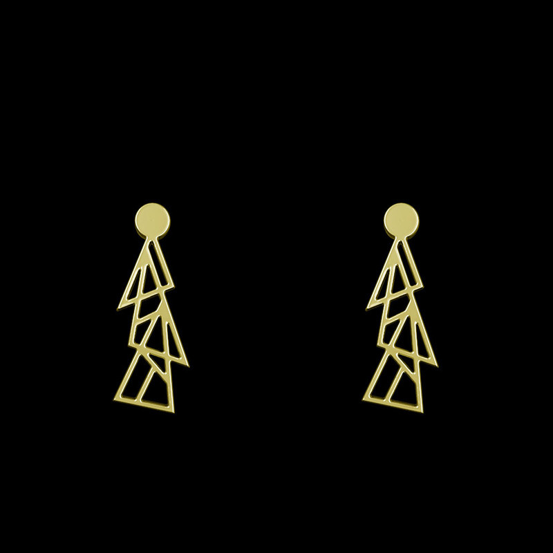 گوشواره طلا 18 عیار زنانه مدوپد مدل هندسی کد GA1-14976