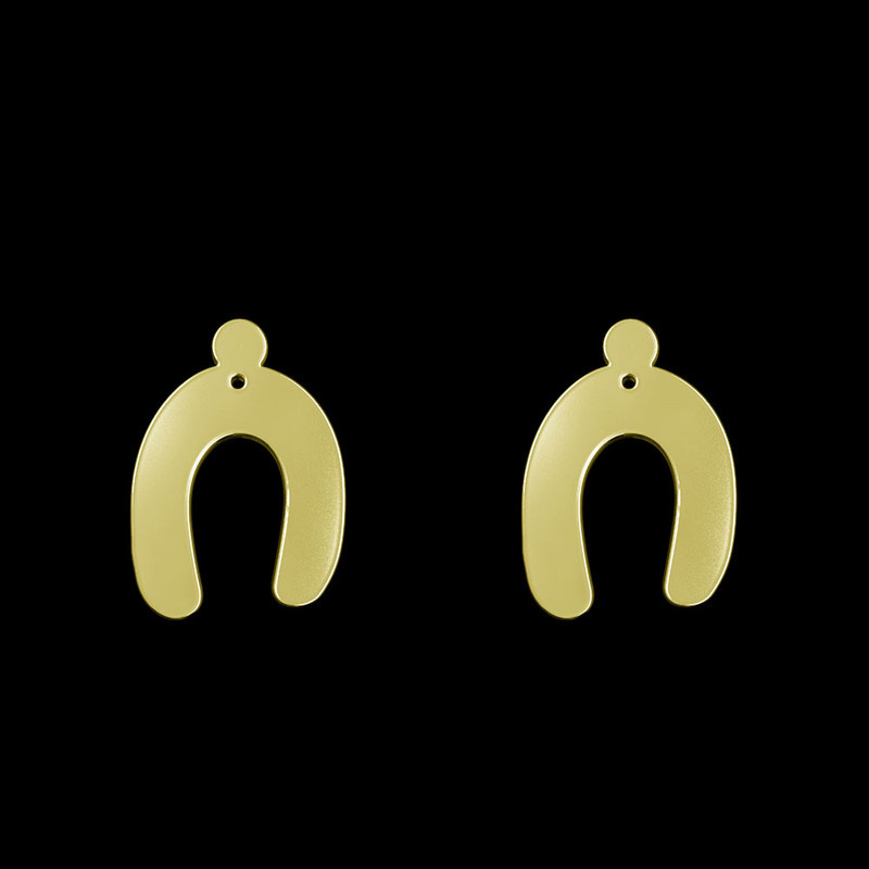 گوشواره طلا 18 عیار زنانه مدوپد مدل هندسی کد GA1-15085