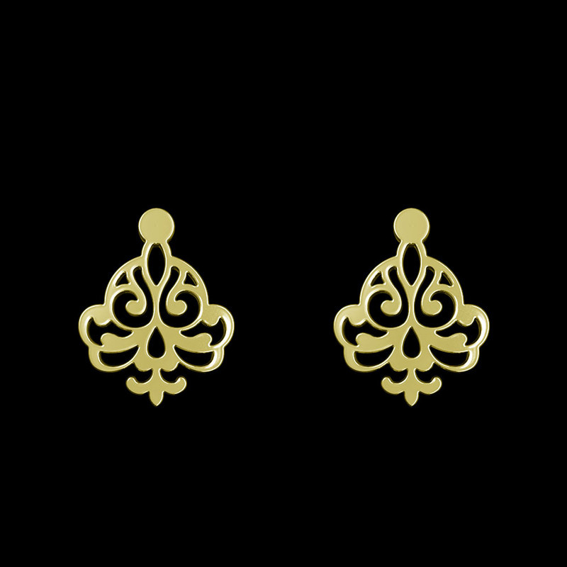 گوشواره طلا 18 عیار زنانه مدوپد مدل هندسی کد GA1-15119