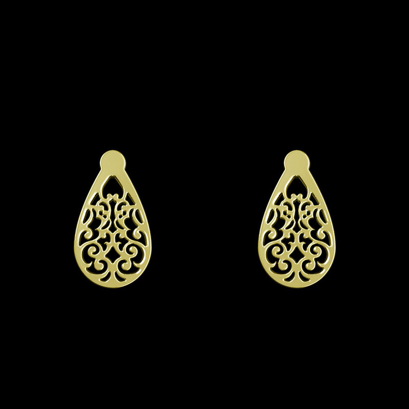 گوشواره طلا 18 عیار زنانه مدوپد مدل هندسی کد GA1-15192