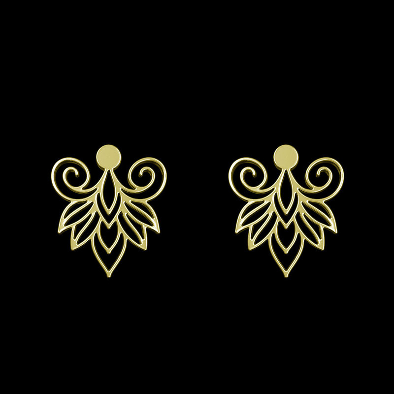 گوشواره طلا 18 عیار زنانه مدوپد مدل هندسی کد GA1-15213