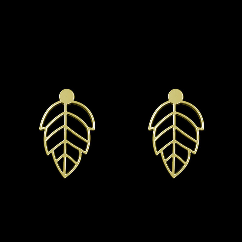 گوشواره طلا 18 عیار زنانه مدوپد مدل برگ کد GA1-15221