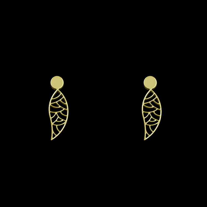 گوشواره طلا 18 عیار زنانه مدوپد مدل هندسی کد GA1-15228