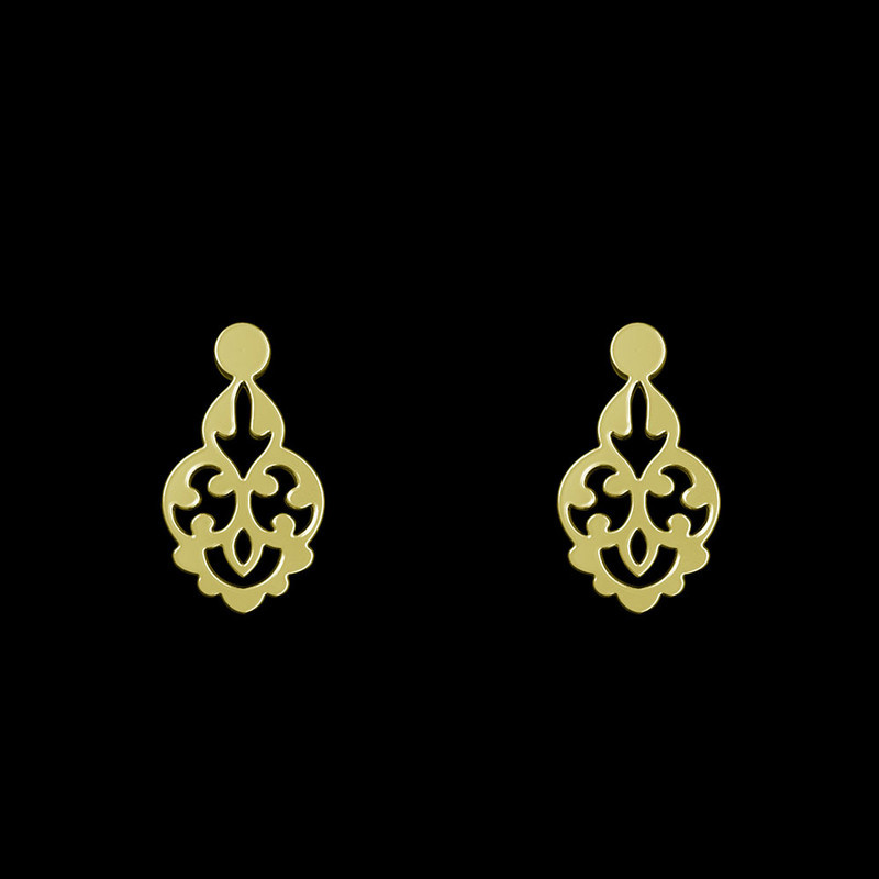 گوشواره طلا 18 عیار زنانه مدوپد مدل اسلیمی کد GA1-15251