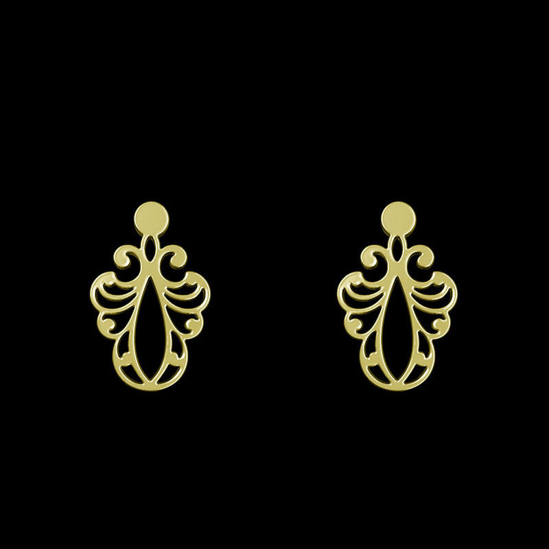 گوشواره طلا 18 عیار زنانه مدوپد مدل اسلیمی کد GA1-15258