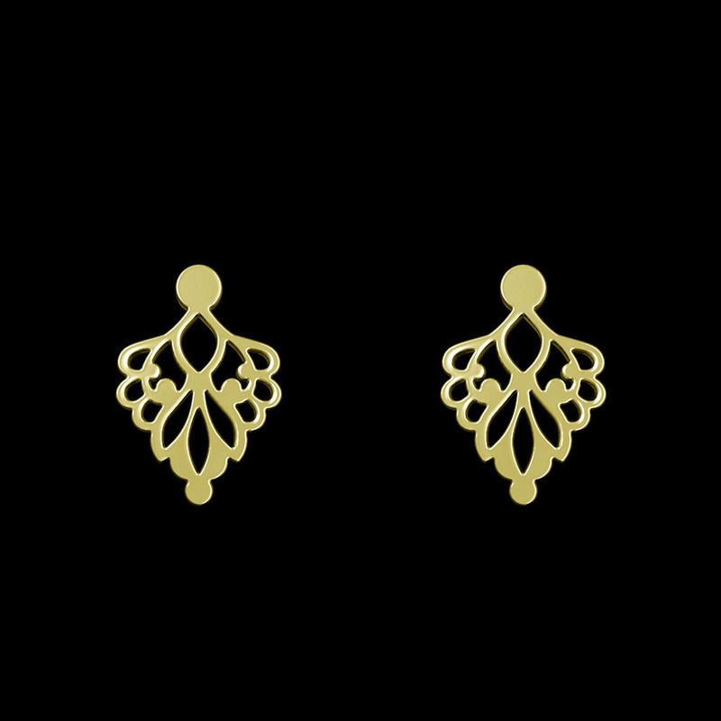 گوشواره طلا 18 عیار زنانه مدوپد مدل اسلیمی کد GA1-15290