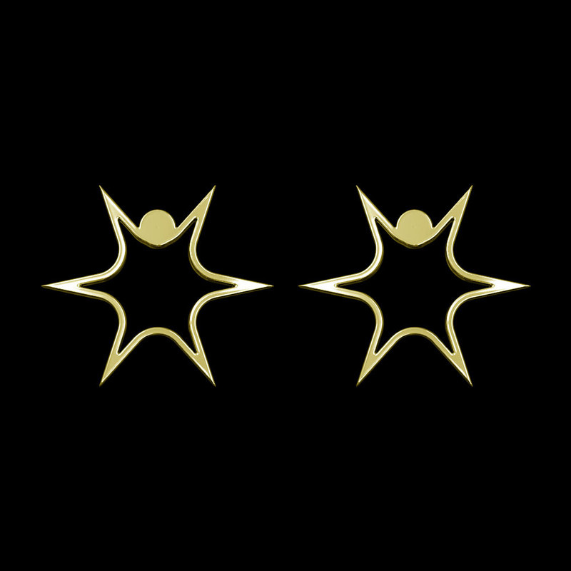 گوشواره طلا 18 عیار زنانه مدوپد مدل ستاره کد GA1-15528