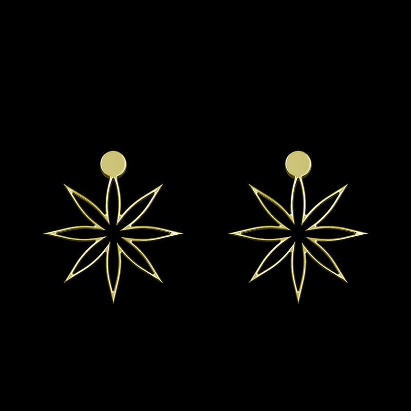 گوشواره طلا 18 عیار زنانه مدوپد مدل ستاره کد GA1-15555