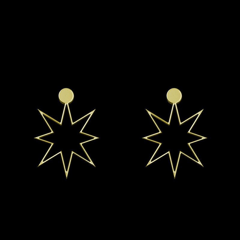 گوشواره طلا 18 عیار زنانه مدوپد مدل ستاره کد GA1-15557