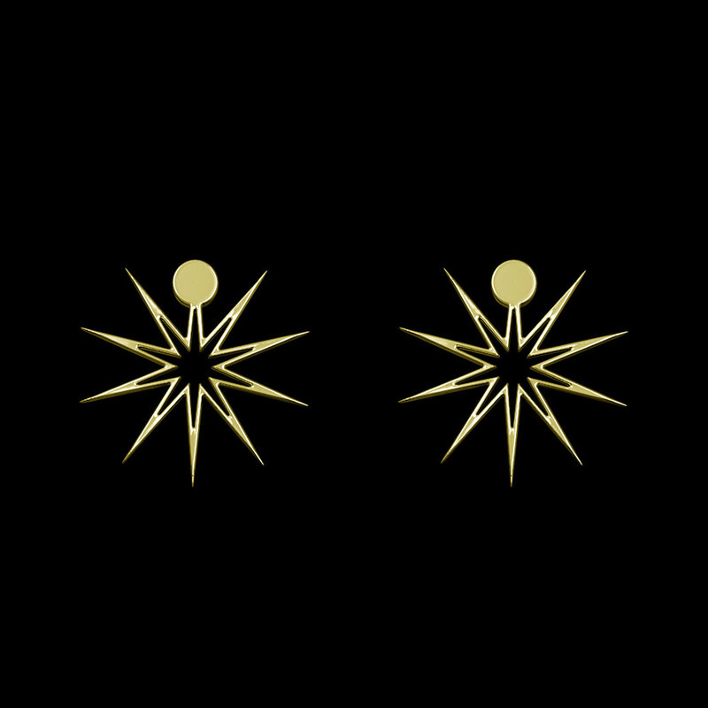 گوشواره طلا 18 عیار زنانه مدوپد مدل ستاره کد GA1-15567