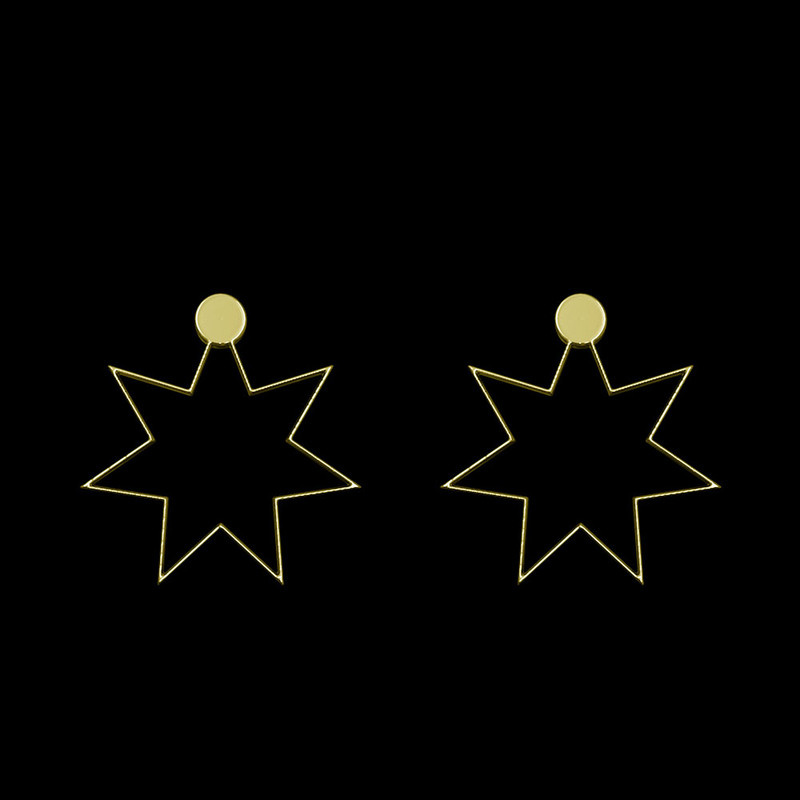 گوشواره طلا 18 عیار زنانه مدوپد مدل ستاره کد GA1-15580