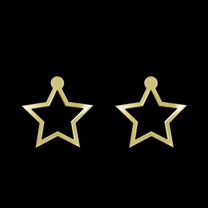 گوشواره طلا 18 عیار زنانه مدوپد مدل ستاره کد GA1-15581