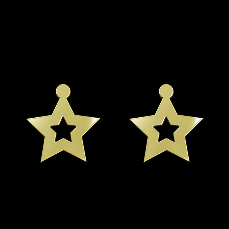 گوشواره طلا 18 عیار زنانه مدوپد مدل ستاره کد GA1-15583