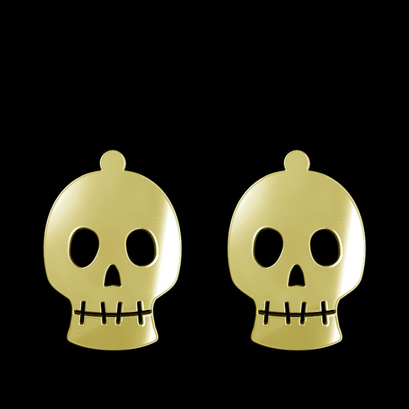 گوشواره طلا 18 عیار زنانه مدوپد مدل جمجمه کد GA1-15705